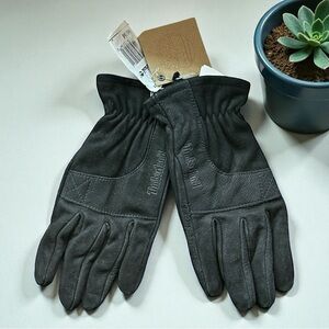Timberland Women’s Black Nubuck Leather Gloves – Size M (Thermal Lined)
